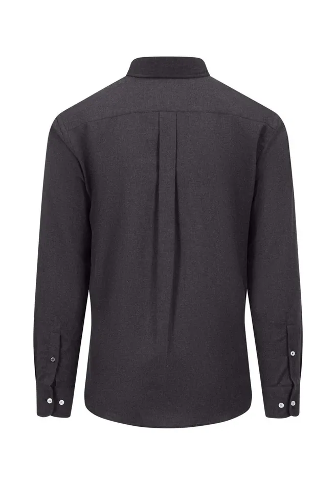 FYNCHHATTON Collar Flannel Shirt With A Buttondown Collar Cloud Bluenavyhazelcharcoal Men Shirts