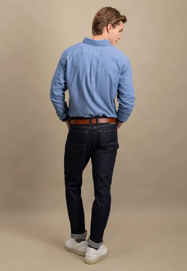 FYNCHHATTON Collar Flannel Shirt With A Buttondown Collar Cloud Bluenavyhazelcharcoal Men Shirts