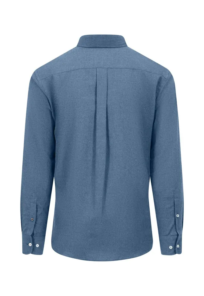 FYNCHHATTON Collar Flannel Shirt With A Buttondown Collar Cloud Bluenavyhazelcharcoal Men Shirts