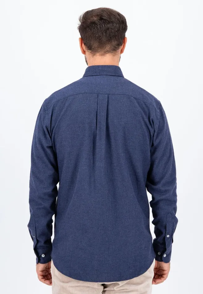 FYNCHHATTON Collar Flannel Shirt With A Buttondown Collar Cloud Bluenavyhazelcharcoal Men Shirts