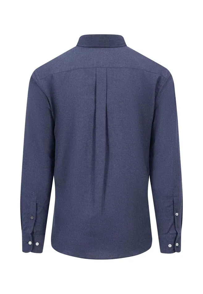 FYNCHHATTON Collar Flannel Shirt With A Buttondown Collar Cloud Bluenavyhazelcharcoal Men Shirts