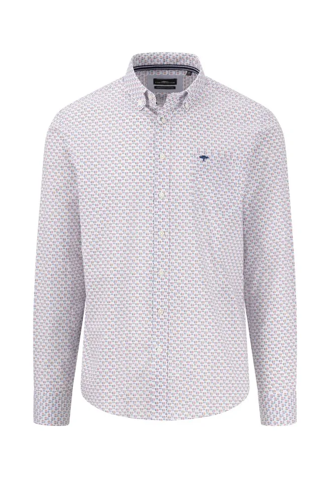 FYNCHHATTON Cotton Shirt With Buttondown Collar Attention Photos Vivid Yellowpoppy Rednavy Men Shirts