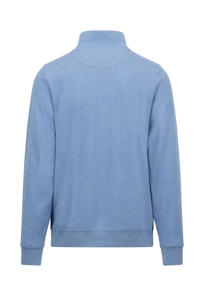FYNCHHATTON Cotton Sweater With A Troyer Collar Cloud Bluenavy Men Sweater