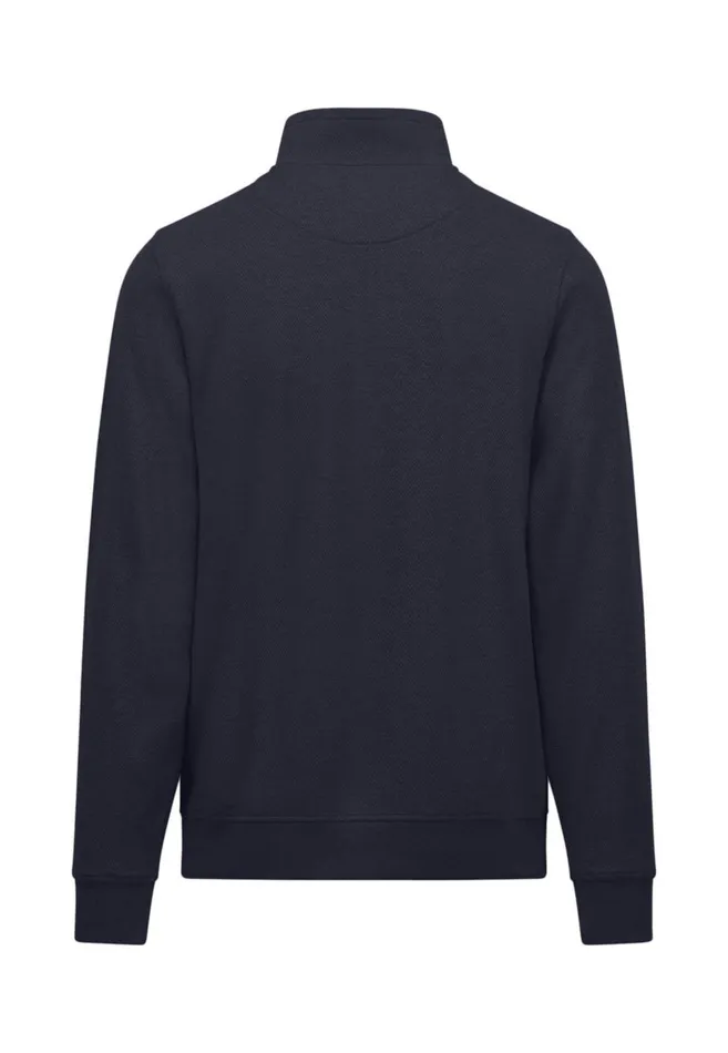 FYNCHHATTON Cotton Sweater With A Troyer Collar Cloud Bluenavy Men Sweater
