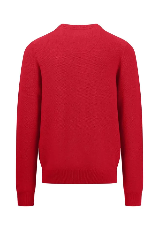 FYNCHHATTON Cotton Sweater With Vneckline Poppy Redstrong Blue Men Sweater