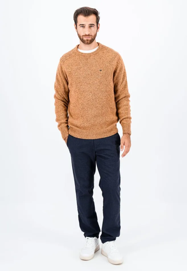 FYNCHHATTON Donegal Knitting Sweater From Wool Mix New Dijonflamecloud Bluenavywinter Whitesteel Men Sweater