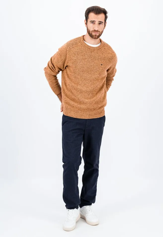 FYNCHHATTON Donegal Knitting Sweater From Wool Mix New Dijonflamecloud Bluenavywinter Whitesteel Men Sweater