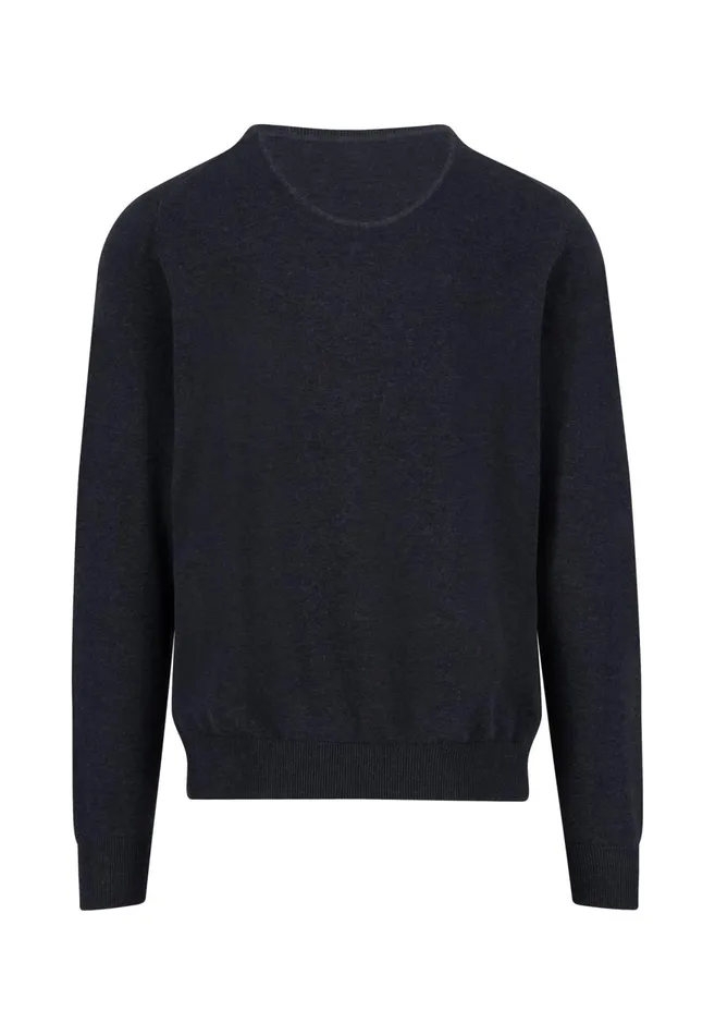 FYNCHHATTON Fine Knitting Sweater With A Circular Neckline Navysteelcharcoalazure Men Sweater