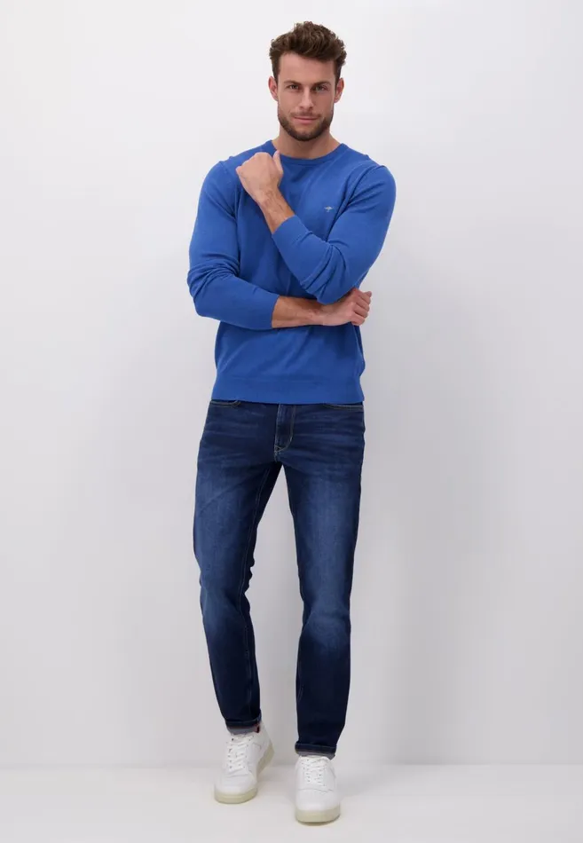 FYNCHHATTON Fine Knitting Sweater With A Circular Neckline Navysteelcharcoalazure Men Sweater