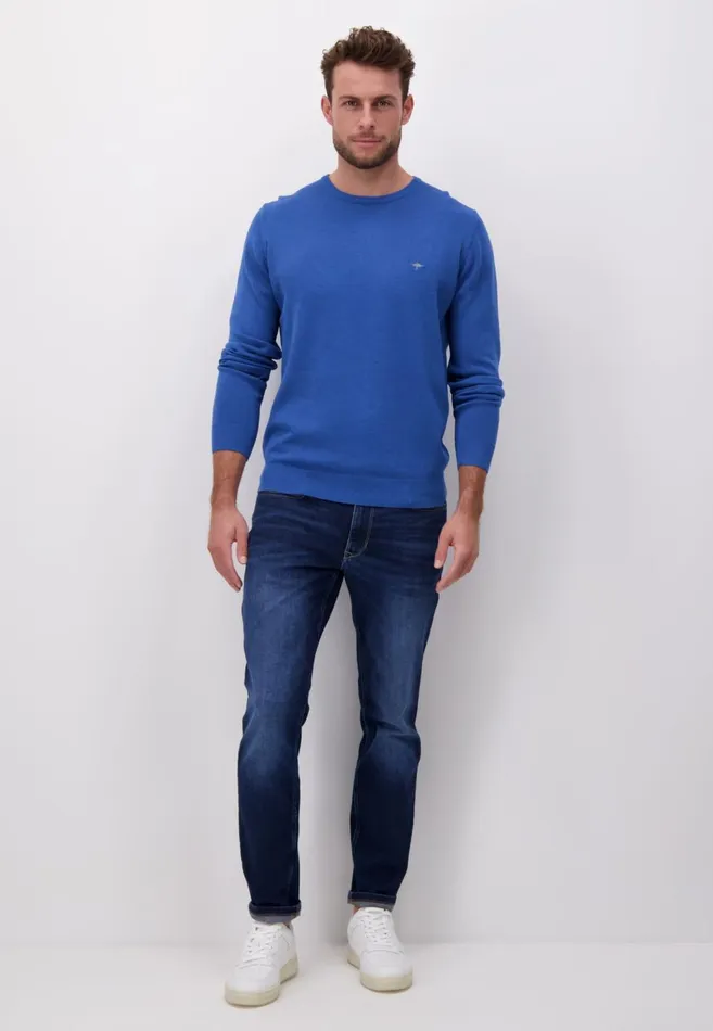 FYNCHHATTON Fine Knitting Sweater With A Circular Neckline Navysteelcharcoalazure Men Sweater