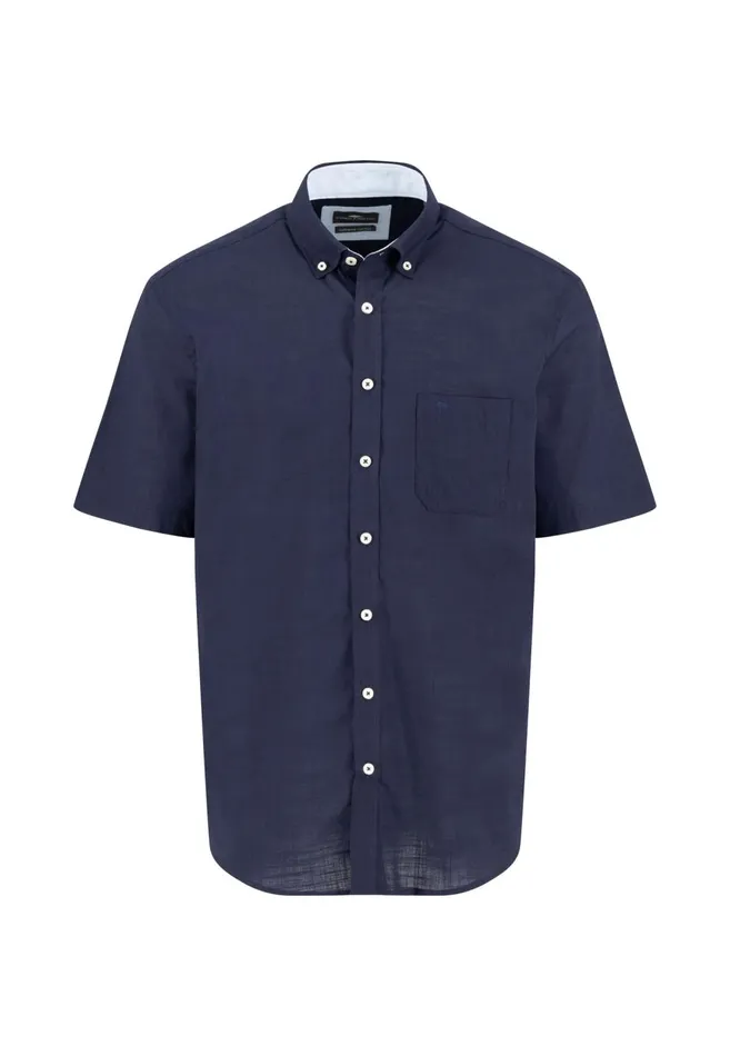 FYNCHHATTON Halbbar Shirt Made Of 100 Soft Cotton Peesummer Breezenavywhite Men Shirts