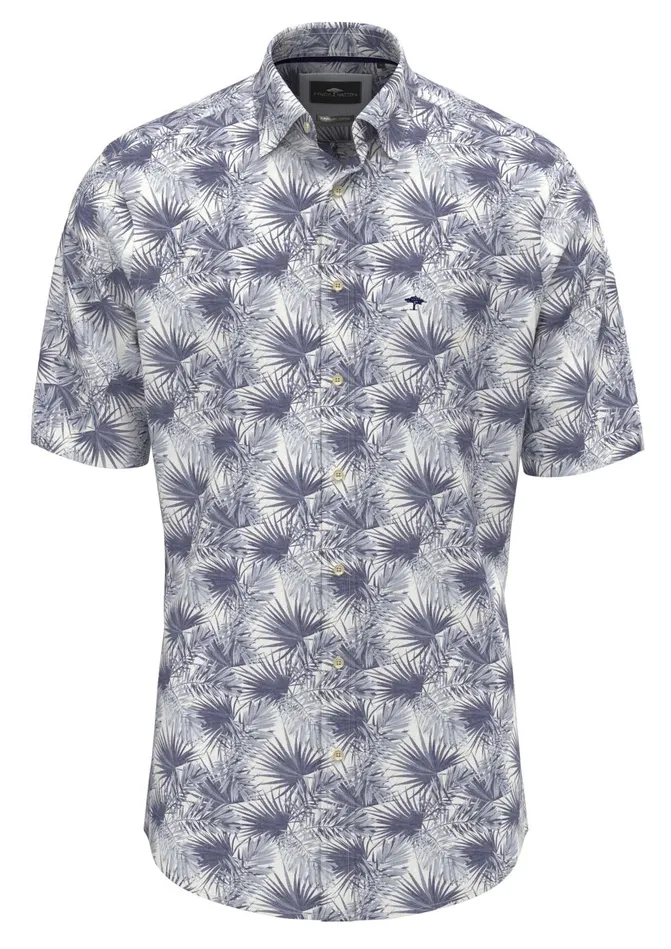 FYNCHHATTON Halklm Shirt With A Caps Collar And Logodail Summer Breezenavy Men Shirts
