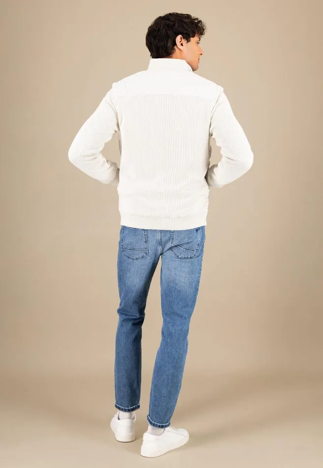 FYNCHHATTON Hybrid Jacket With Breast Pockets Navynew Offwhite Men Jackets and Coats