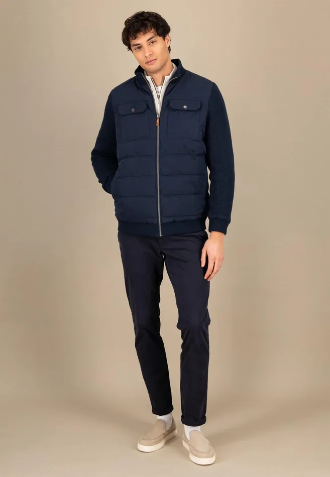 FYNCHHATTON Hybrid Jacket With Breast Pockets Navynew Offwhite Men Jackets and Coats