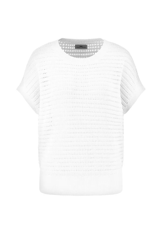 FYNCHHATTON Knitting Shirt With Hole Pattern Bright Apricotwhite Women Sale FYNCHHATTON Knitting Shirt With Hole Pattern Bright Apricotwhite Women Sale