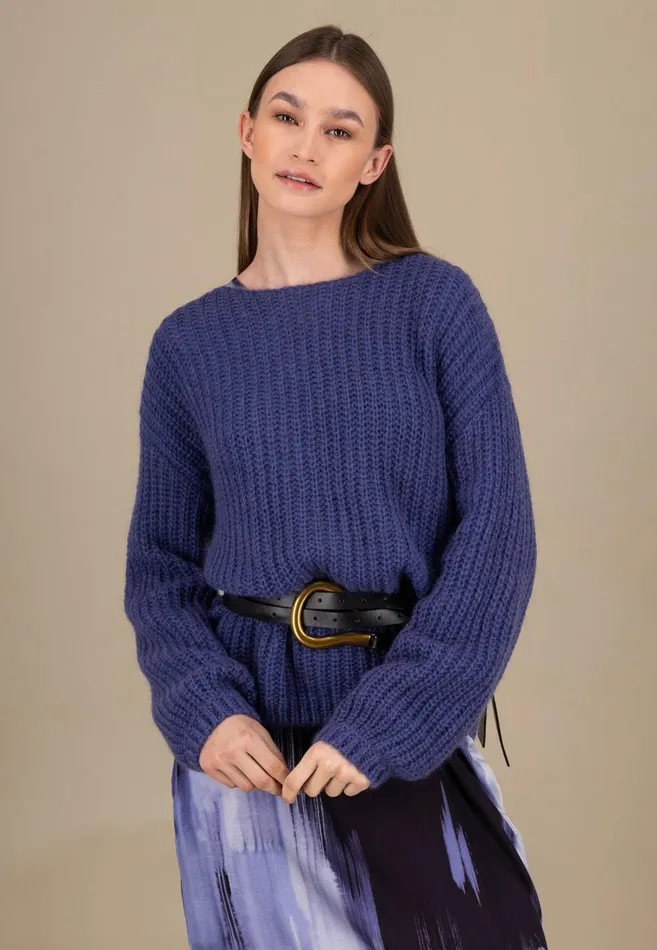 FYNCHHATTON Knitting Sweater Made Of MohairWollmix Ashmilkcrimson Redblue Purple Women Sweater