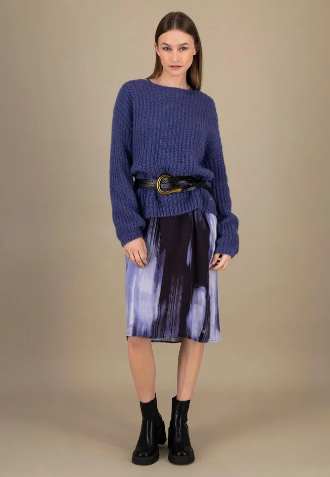 FYNCHHATTON Knitting Sweater Made Of MohairWollmix Ashmilkcrimson Redblue Purple Women Sweater