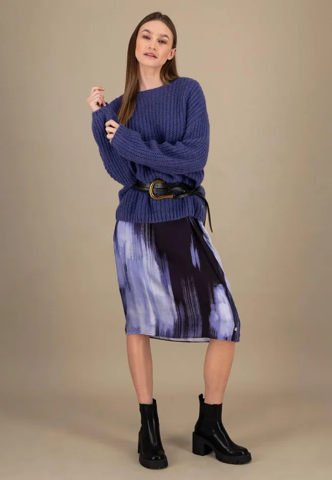 FYNCHHATTON Knitting Sweater Made Of MohairWollmix Ashmilkcrimson Redblue Purple Women Sweater