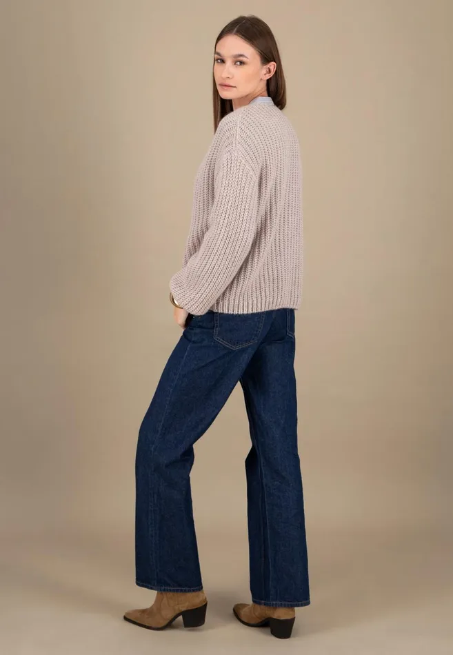 FYNCHHATTON Knitting Sweater Made Of MohairWollmix Ashmilkcrimson Redblue Purple Women Sweater