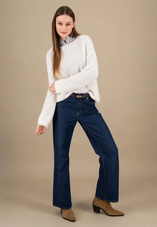 FYNCHHATTON Knitting Sweater Made Of MohairWollmix Ashmilkcrimson Redblue Purple Women Sweater