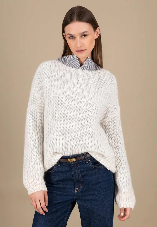 FYNCHHATTON Knitting Sweater Made Of MohairWollmix Ashmilkcrimson Redblue Purple Women Sweater