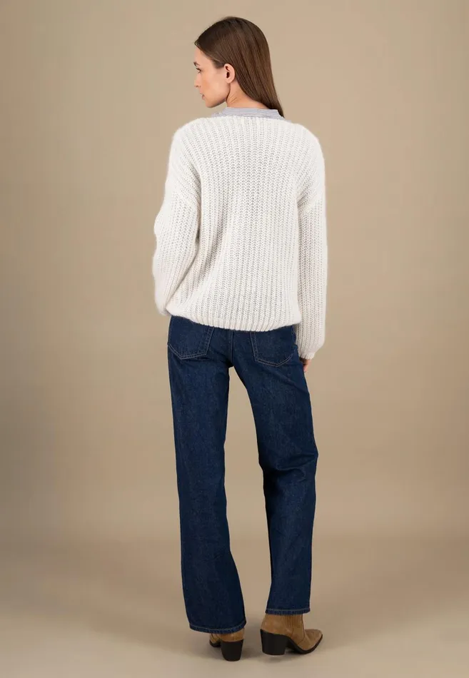FYNCHHATTON Knitting Sweater Made Of MohairWollmix Ashmilkcrimson Redblue Purple Women Sweater