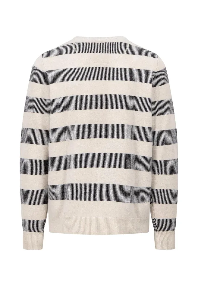 FYNCHHATTON Knitting Sweater Made Of Wool In Stripes Winter White Men Sweater