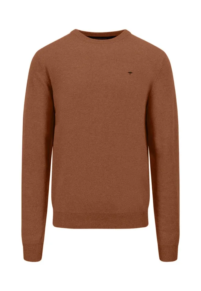 FYNCHHATTON Knitting Sweater Made Of Wool With A Circular Neckline Winter Whitenew Dijoncloud Bluenavyhazel Men Sweater