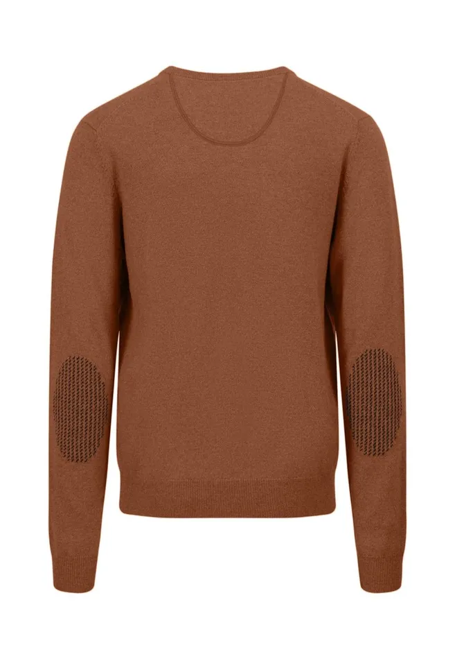 FYNCHHATTON Knitting Sweater Made Of Wool With A Circular Neckline Winter Whitenew Dijoncloud Bluenavyhazel Men Sweater