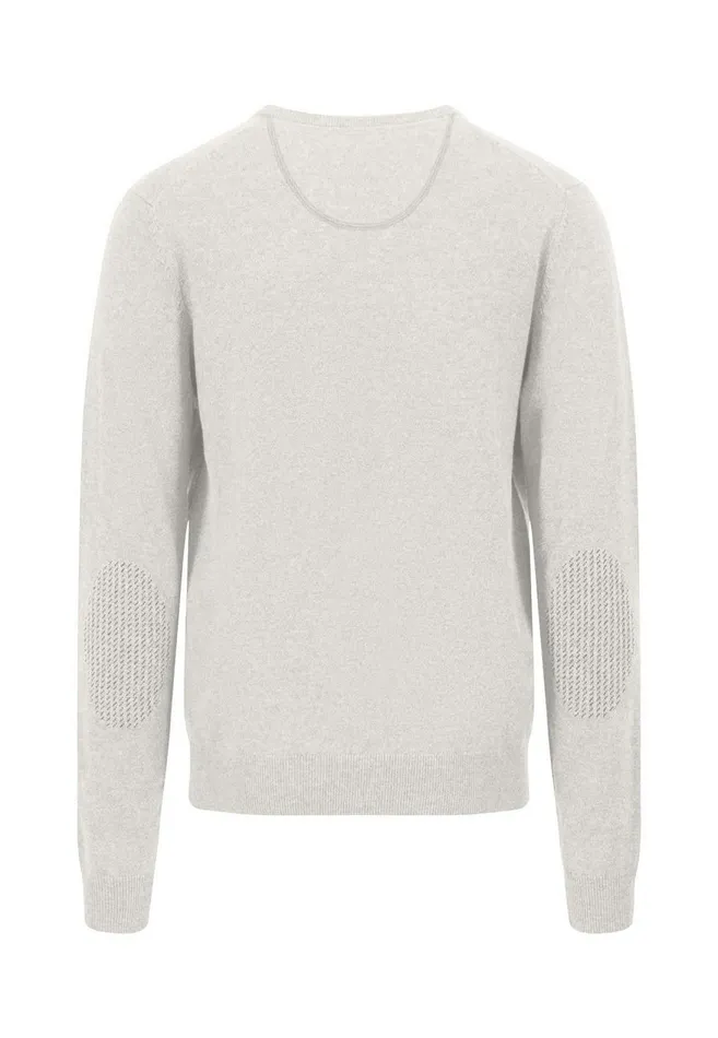 FYNCHHATTON Knitting Sweater Made Of Wool With A Circular Neckline Winter Whitenew Dijoncloud Bluenavyhazel Men Sweater