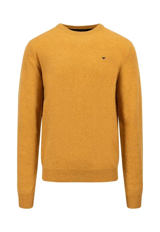 FYNCHHATTON Knitting Sweater Made Of Wool With A Circular Neckline Winter Whitenew Dijoncloud Bluenavyhazel Men Sweater