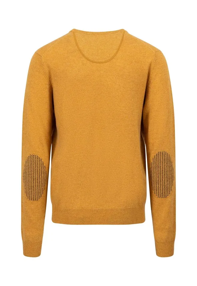 FYNCHHATTON Knitting Sweater Made Of Wool With A Circular Neckline Winter Whitenew Dijoncloud Bluenavyhazel Men Sweater