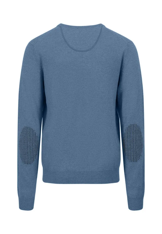 FYNCHHATTON Knitting Sweater Made Of Wool With A Circular Neckline Winter Whitenew Dijoncloud Bluenavyhazel Men Sweater