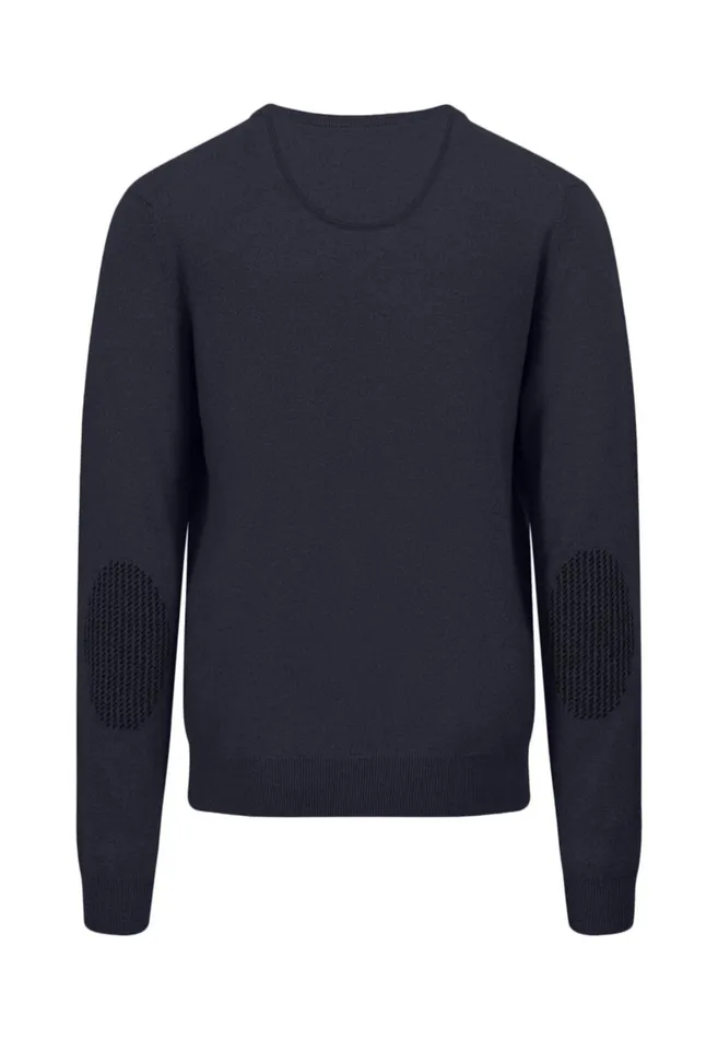 FYNCHHATTON Knitting Sweater Made Of Wool With A Circular Neckline Winter Whitenew Dijoncloud Bluenavyhazel Men Sweater