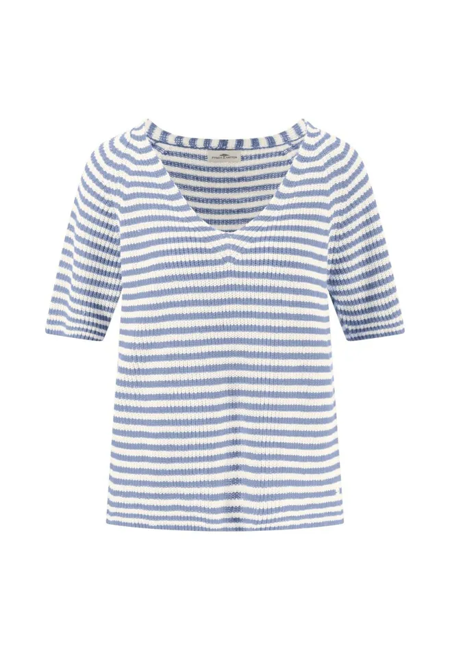 FYNCHHATTON Knitting Sweaters Made Of Linen Cotton Mix Summer Redsandlight Blue Women Sweater