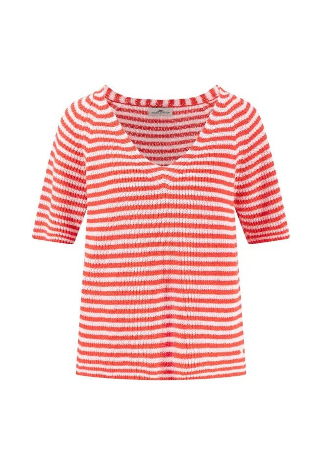 FYNCHHATTON Knitting Sweaters Made Of Linen Cotton Mix Summer Redsandlight Blue Women Sweater