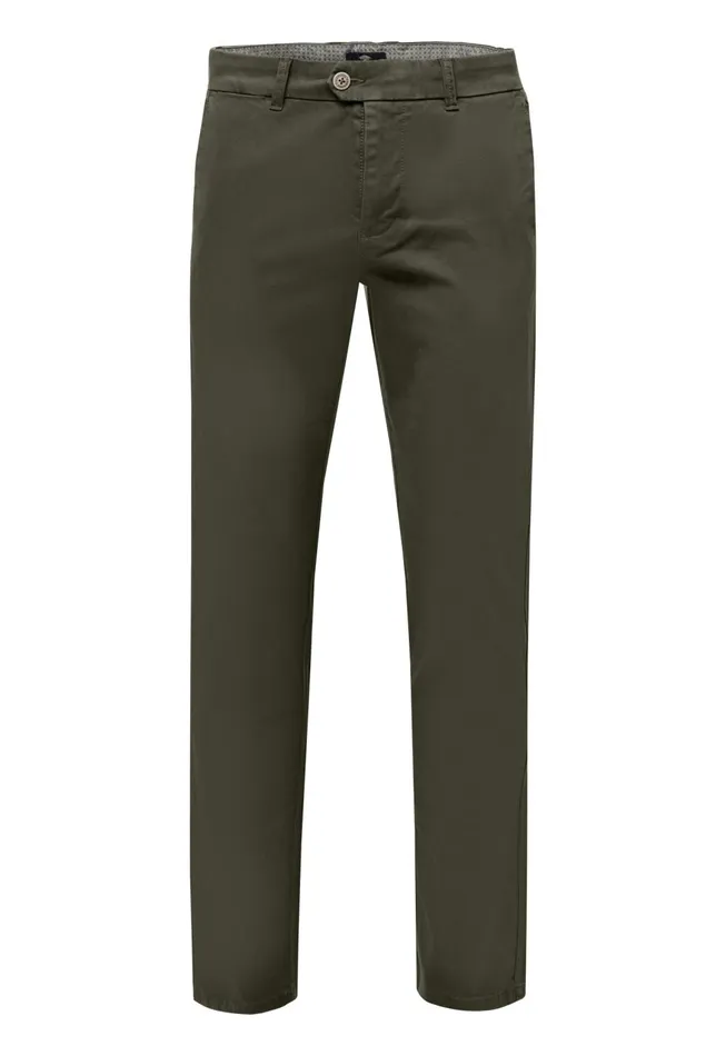 FYNCHHATTON Legere Chino Pants Made Of Cotton Mix Dark Navybeigeolive Men Pants