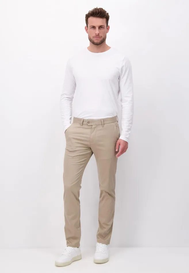 FYNCHHATTON Legere Chino Pants Made Of Cotton Mix Dark Navybeigeolive Men Pants