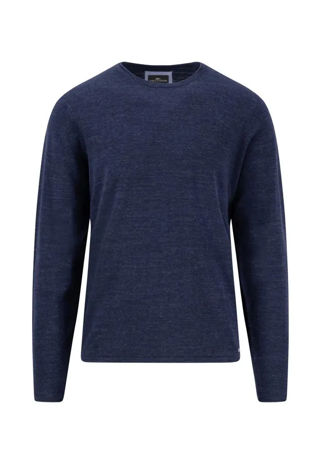 FYNCHHATTON Mottled Knitting Sweater With A Circular Neckline Strong Bluenavyturf Greennew Offwhite Men Sweater