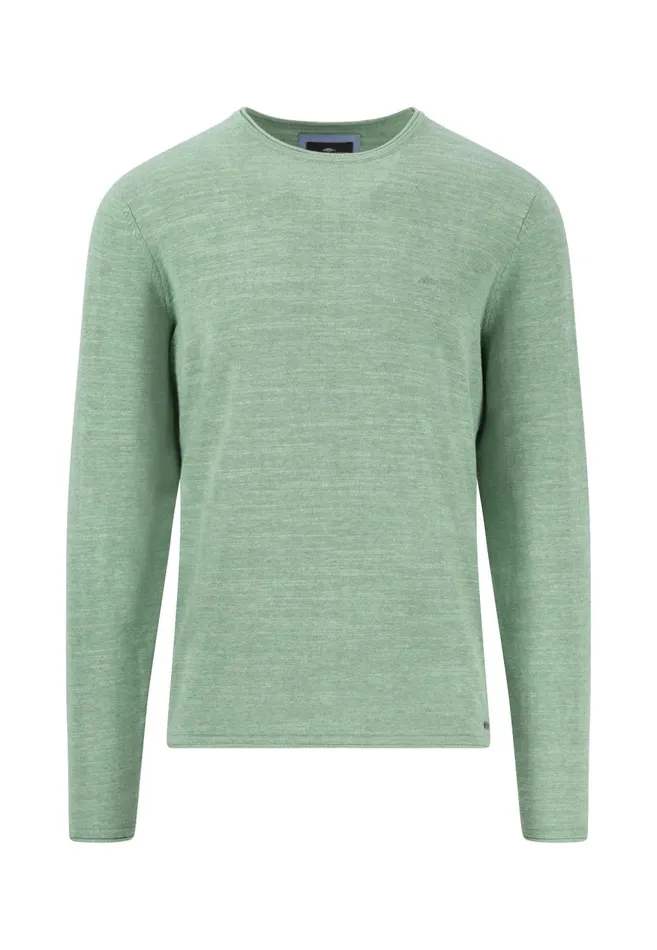 FYNCHHATTON Mottled Knitting Sweater With A Circular Neckline Strong Bluenavyturf Greennew Offwhite Men Sweater
