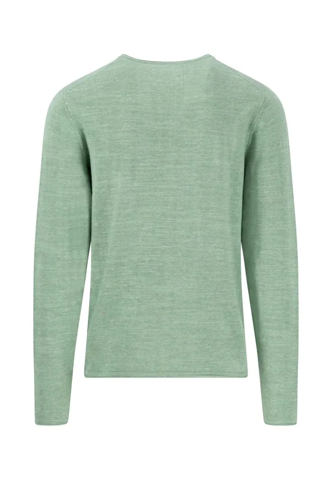 FYNCHHATTON Mottled Knitting Sweater With A Circular Neckline Strong Bluenavyturf Greennew Offwhite Men Sweater