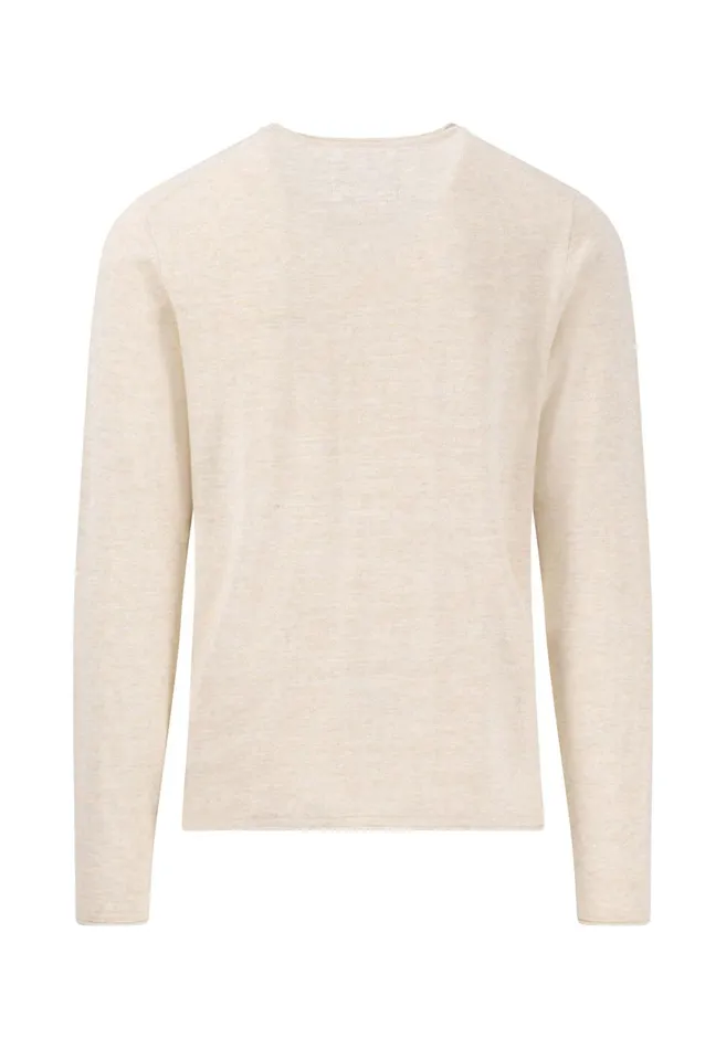 FYNCHHATTON Mottled Knitting Sweater With A Circular Neckline Strong Bluenavyturf Greennew Offwhite Men Sweater