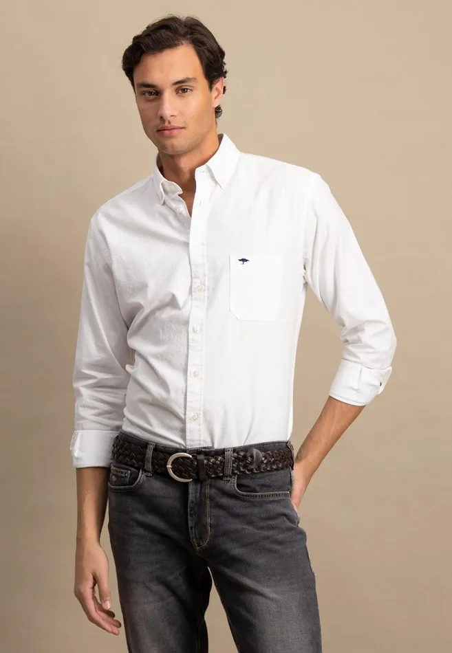 FYNCHHATTON Oxford Shirt Made Of Cotton Light Khakinavycloud Bluewhitepale Blush Men Shirts