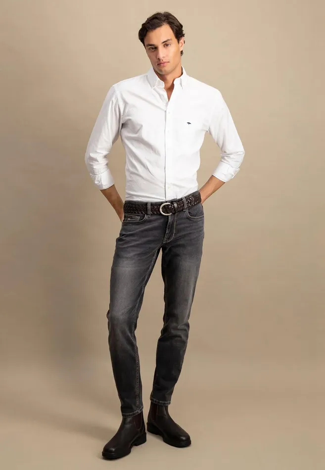 FYNCHHATTON Oxford Shirt Made Of Cotton Light Khakinavycloud Bluewhitepale Blush Men Shirts
