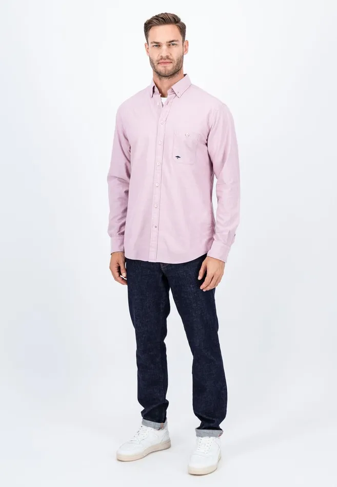FYNCHHATTON Oxford Shirt Made Of Cotton Light Khakinavycloud Bluewhitepale Blush Men Shirts