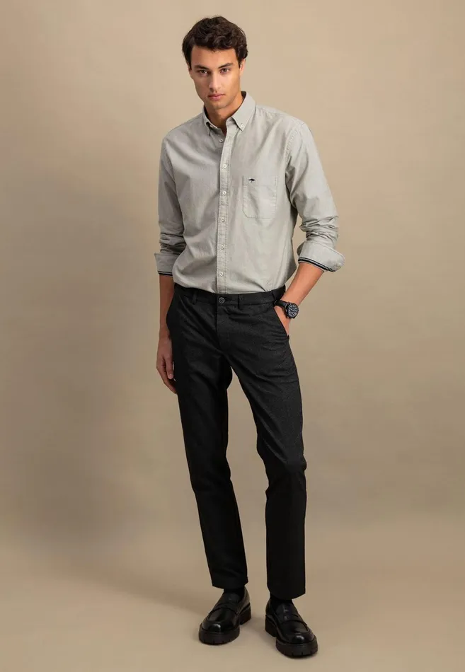 FYNCHHATTON Oxford Shirt Made Of Cotton Light Khakinavycloud Bluewhitepale Blush Men Shirts
