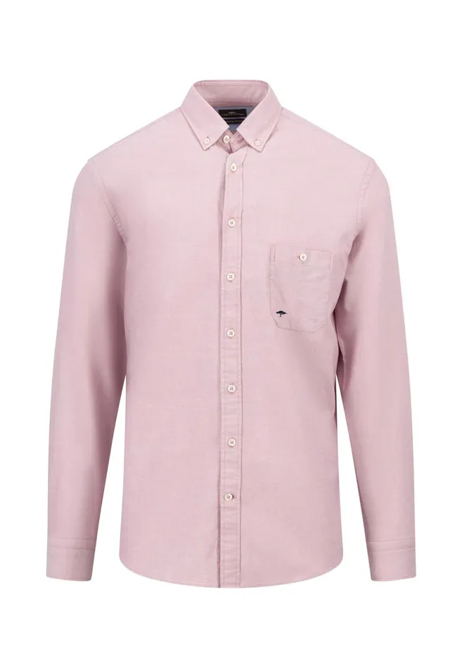 FYNCHHATTON Oxford Shirt Made Of Cotton Light Khakinavycloud Bluewhitepale Blush Men Shirts