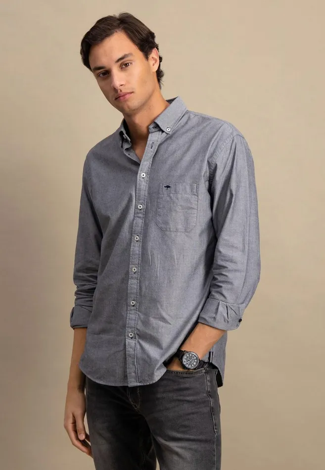 FYNCHHATTON Oxford Shirt Made Of Cotton Light Khakinavycloud Bluewhitepale Blush Men Shirts