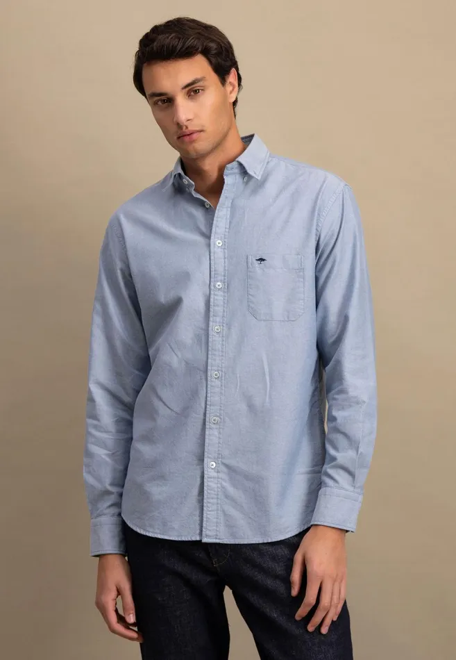 FYNCHHATTON Oxford Shirt Made Of Cotton Light Khakinavycloud Bluewhitepale Blush Men Shirts