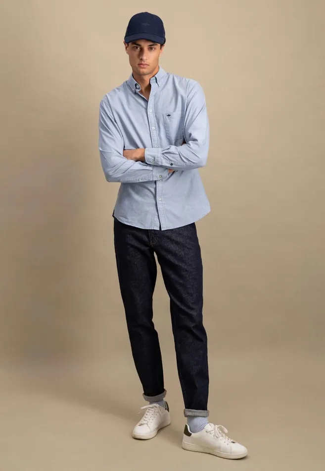 FYNCHHATTON Oxford Shirt Made Of Cotton Light Khakinavycloud Bluewhitepale Blush Men Shirts